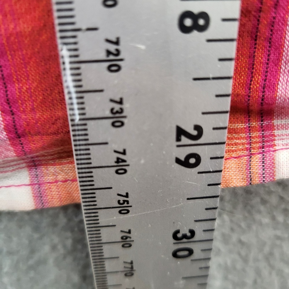 Lane Bryant Women‎ Top 26/28 Red Plaid Blouse Babydoll Smocked Long Sleeve - Picture 4 of 8